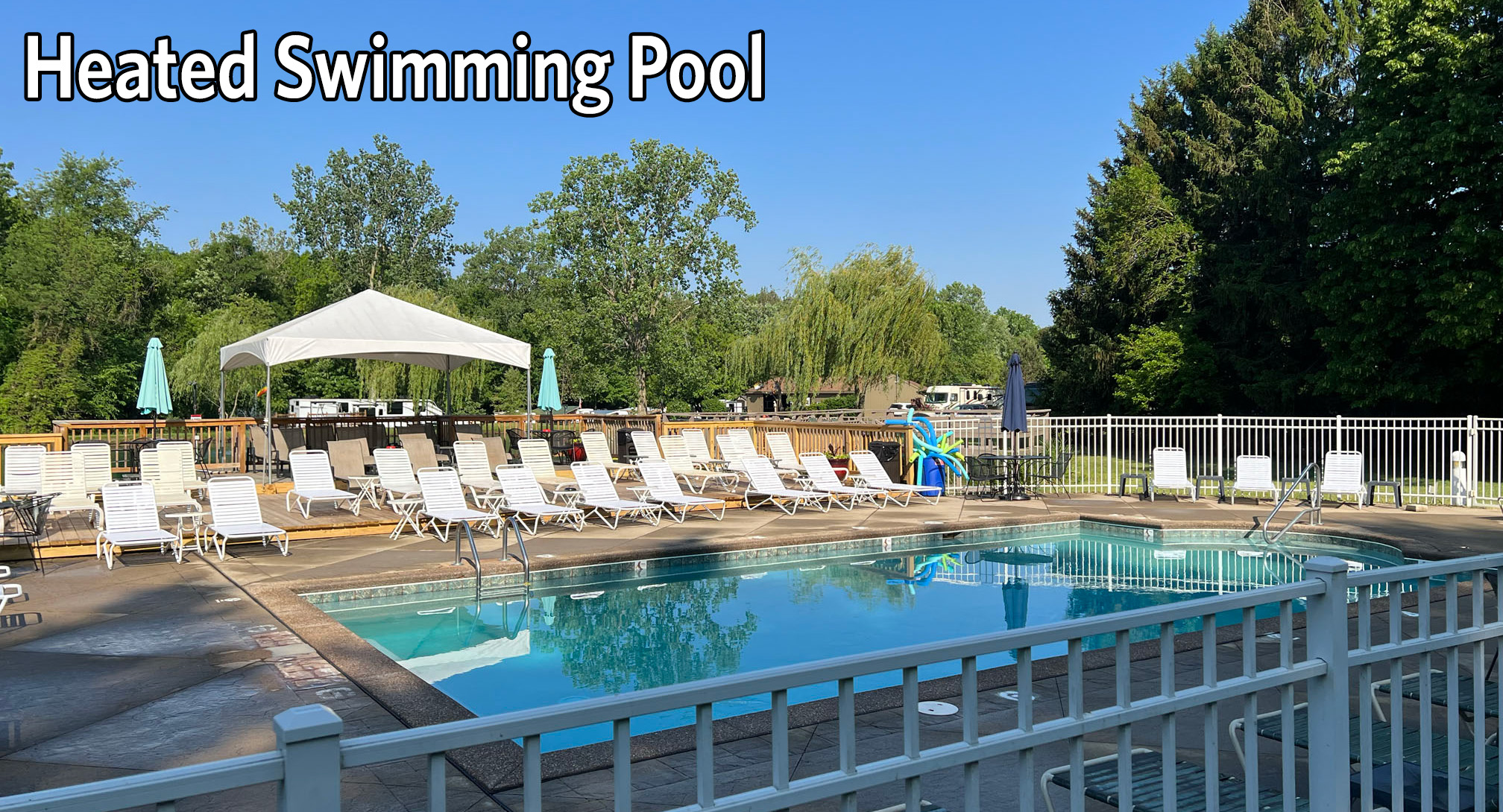 Heated saltwater swimming pool