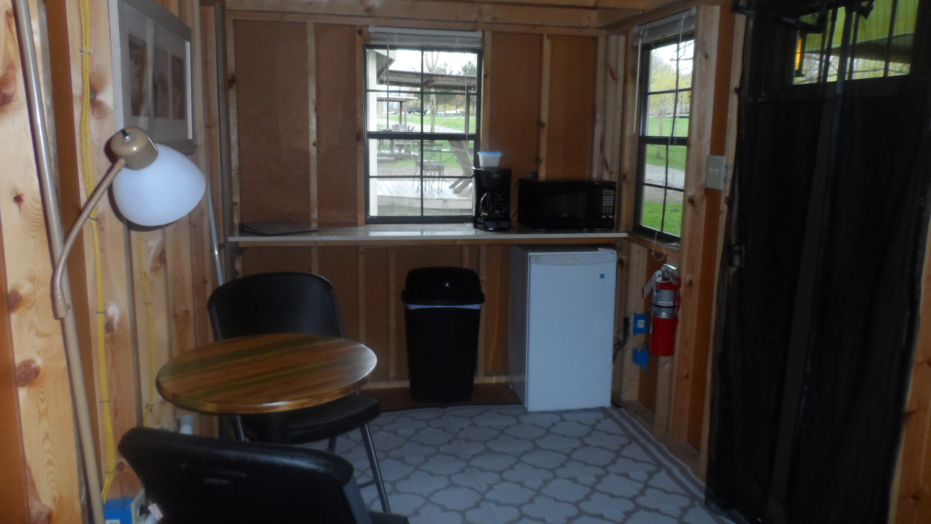 Deluxe cabin interior view sitting area