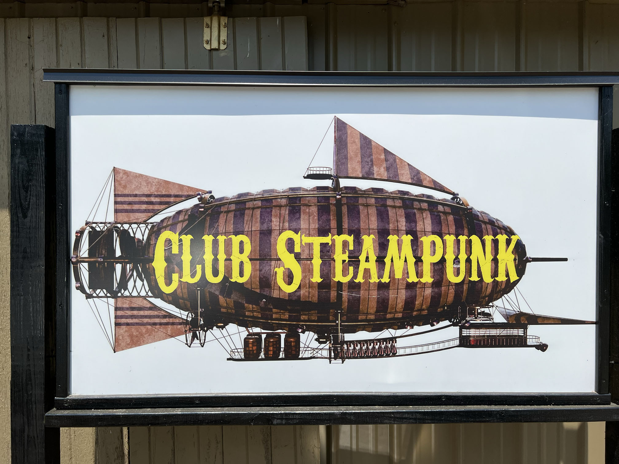 Club Steampunk entrance sign