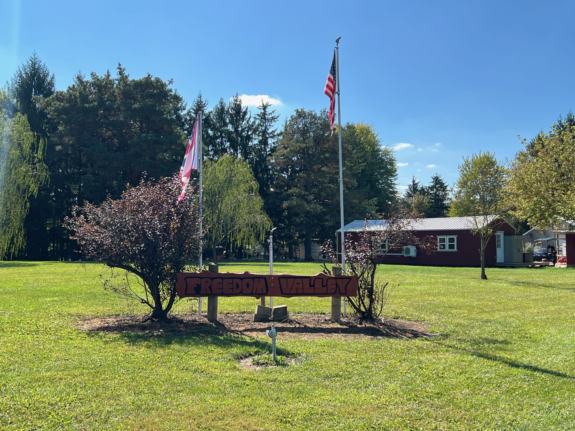 Freedom Valley Campground street sign