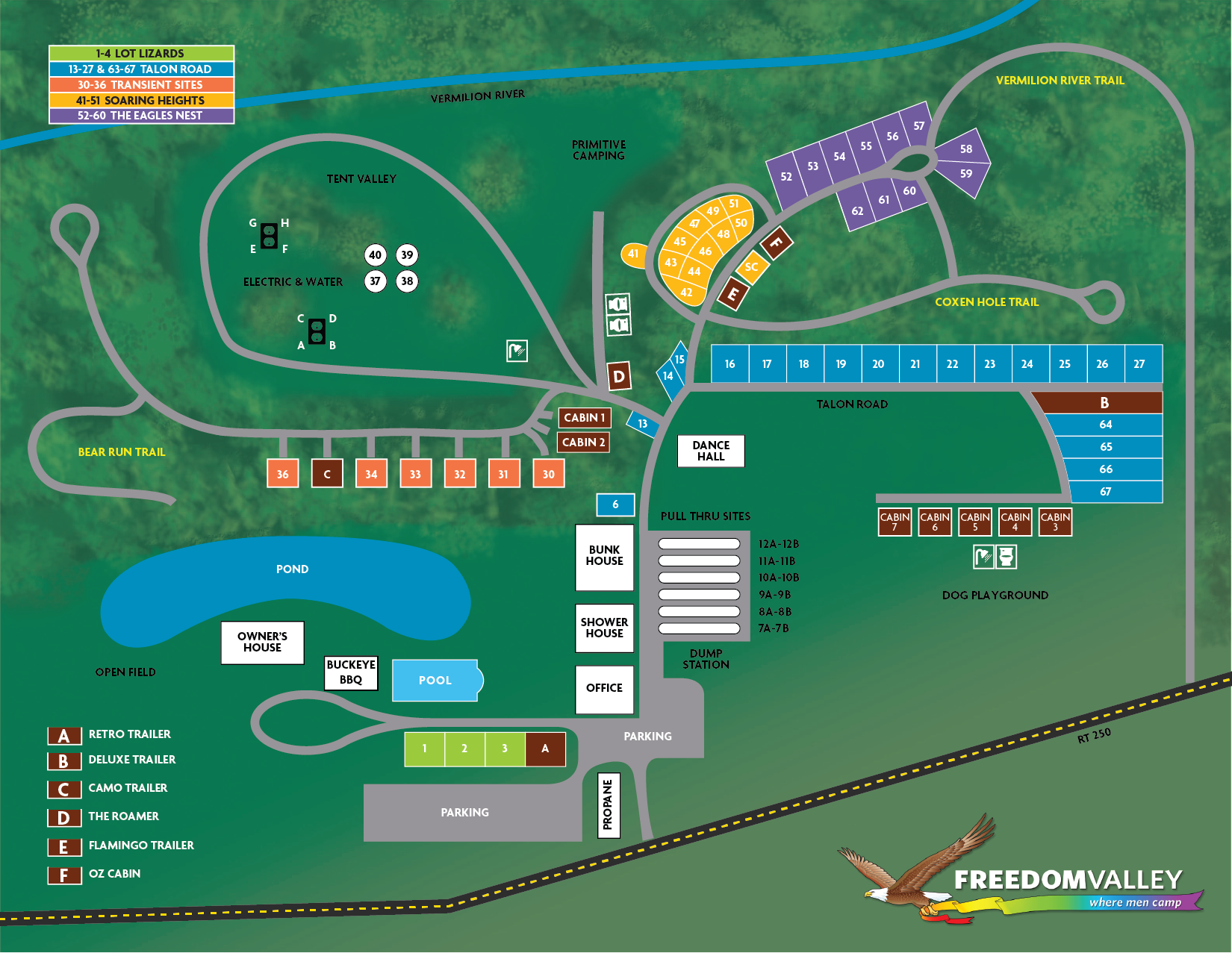 Freedom Valley Campground Map