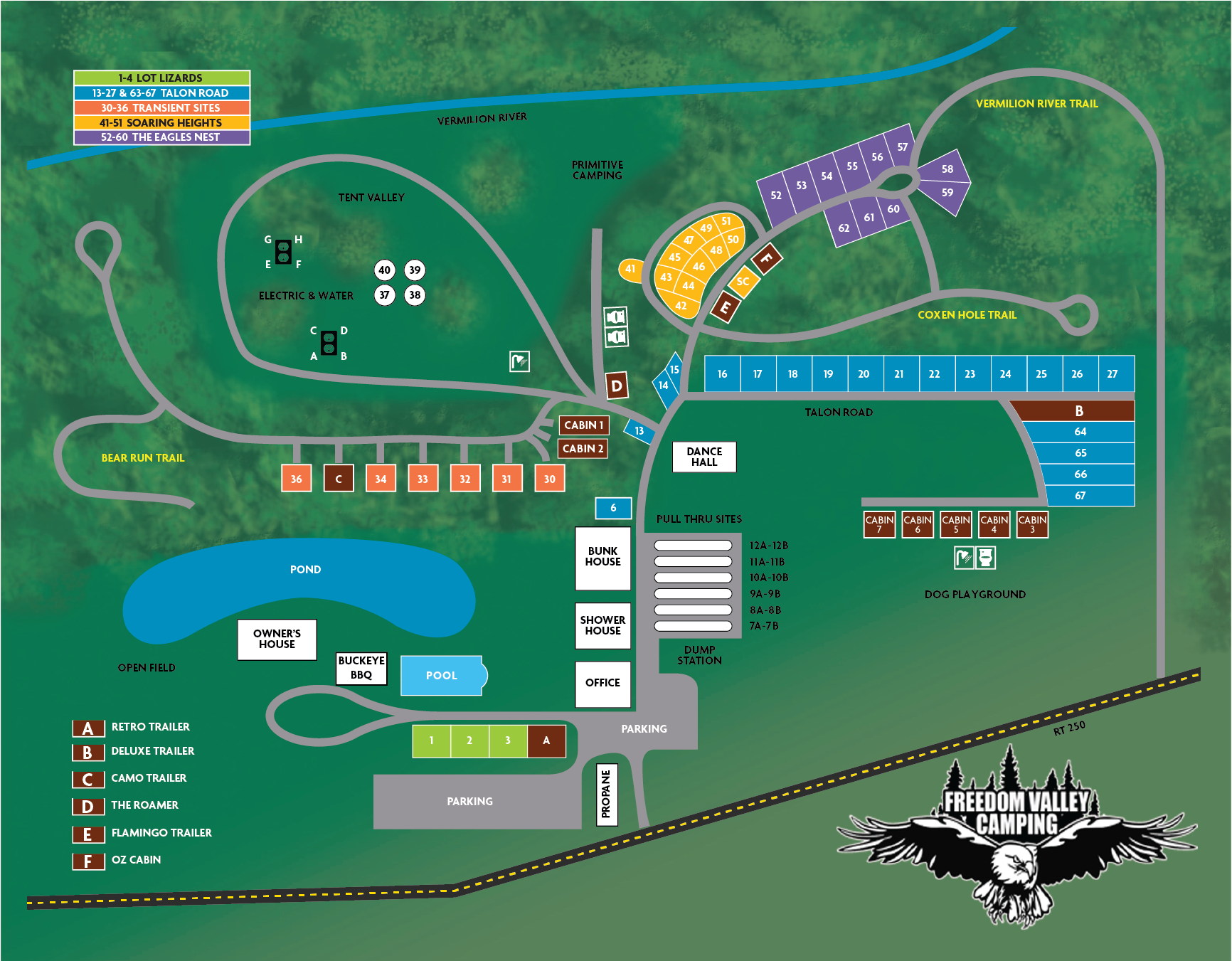 Campground Map of Freedom Valley