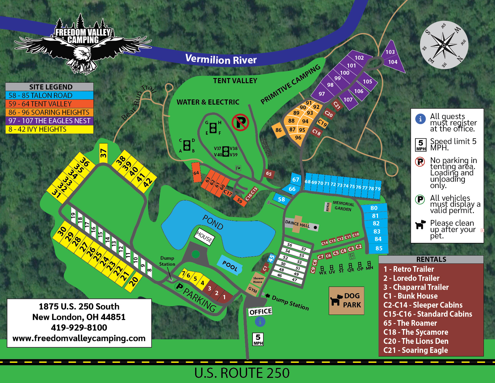 Freedom Valley Campground Map